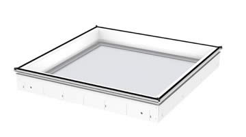 Lucernario para tejado plano con vidrio plano fijo sin ventilación
